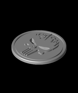 flamejante Justiceiro moeda kcwarthog 3d print model - Mito3D