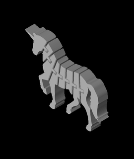 flexi-unicornflatstl latchnlock 3d print model - Mito3D