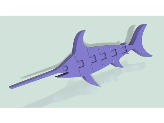 flexi articulated swordfish small - 3d by airwavested on thangs 3d print model - Mito3D