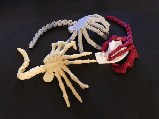flexi print in place facehugger 3d by layerlux3d on 3d print model - Mito3D