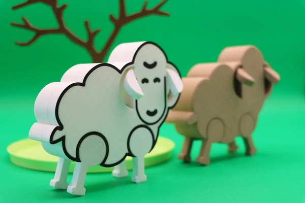 flexi toy sheep - 3d by taha edilgen on thangs 3d print model - Mito3D