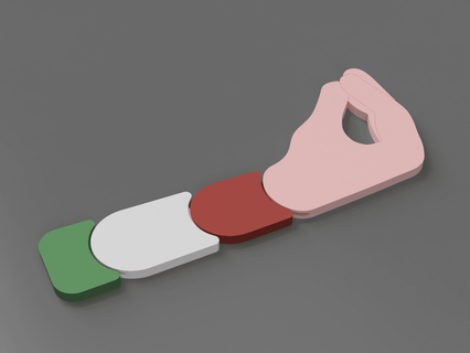 flexy italian hand - tancredicasoli 3d print model - Mito3D