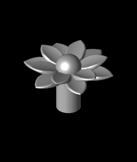 fleur fourneau bouton 3d modèle vegveg1988 3d print model - Mito3D