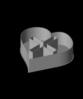 fluffy hearts sign nestable box v3 3d print model - Mito3D