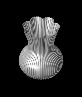 fluted blooming vase cm design 3d print model - Mito3D