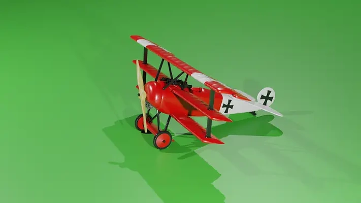 fokker dr1 triplane - red baron plane 32 pieces 3d by mhvant on thangs 3d print model - Mito3D