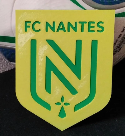calcio club de nantes fcn sottobicchiere or placca 3d by daddywazzy creatore on grazie 3d print model - Mito3D