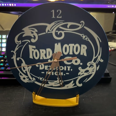 ford motor company wall clock - 3d by papabearaz on thangs 3d print model - Mito3D