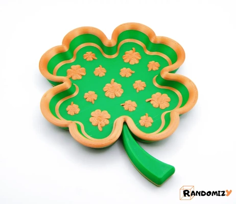 four-leaf clover tray embossed - 3d by randomizy on thangs 3d print model - Mito3D