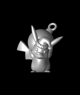 freaky remix pikachu - xmas remixable 3d print model - Mito3D