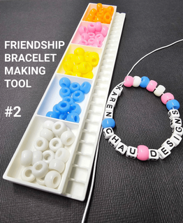 friendship bracelet making tool 2 bead pattern designer pony & letter beads sorting trays - karenchaudesigns 3d print model - Mito3D