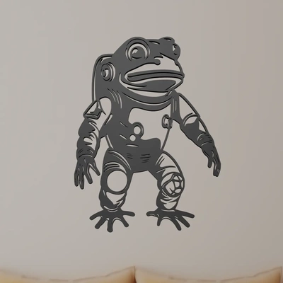frog astronaut wall art - 3d by ri0m0 on thangs 3d print model - Mito3D