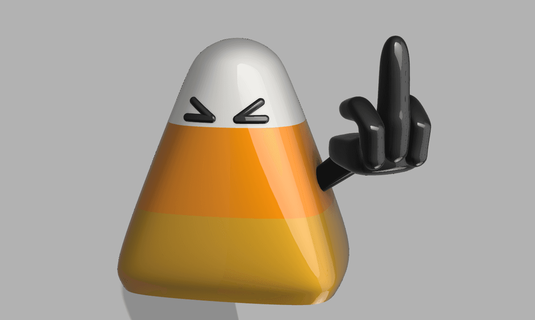 fu candy corn love hate - thelightspd 3d print model - Mito3D