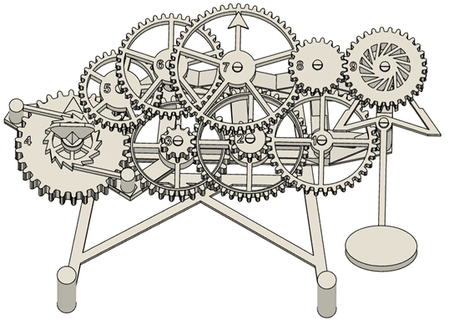 fully printed mechanical clock - iceman2511 3d print model - Mito3D