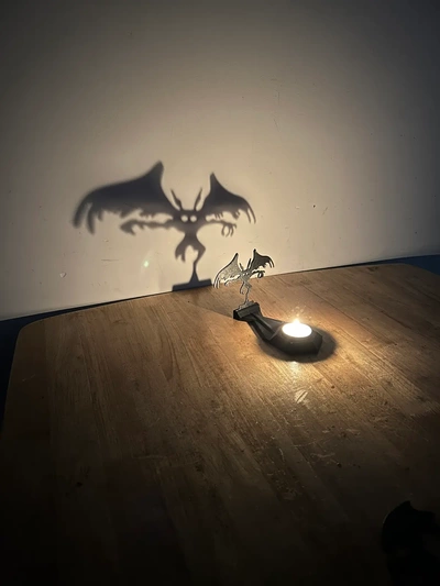 funny shadow candle holders bat devil - 3d by printanything on thangs 3d print model - Mito3D