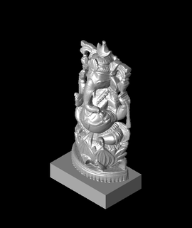 ganesh lotus crescent moon crown 3d model thangs 3d print model - Mito3D
