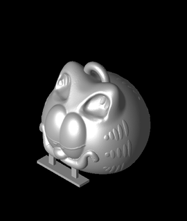 Garfield anahtar yüzük kolay Yazdır gariplik pop kültür 3d print model - Mito3D