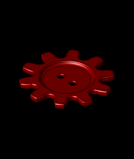 gear button - 2 holes tothemoon Pop Culture 3d print model - Mito3D