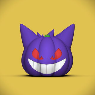 gengar citrouille +bambou 3mf dossiers chelscct chelseycreatesthings 3d print model - Mito3D