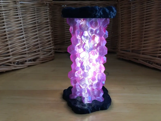 géode lampes petit diamètre 3d by davefaitdestrucs accueil maison jardin ameublement éclairage led cristal cristaux weaire phelan vase mode spiralé lampe 3d print model - Mito3D