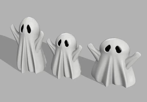 fantôme trio ensemble 3d by dfd halloween mignonne effrayant 3d print model - Mito3D