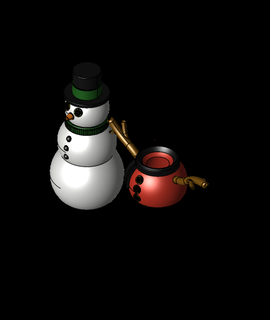 giant snowman fidget button eyes 3d print model - Mito3D