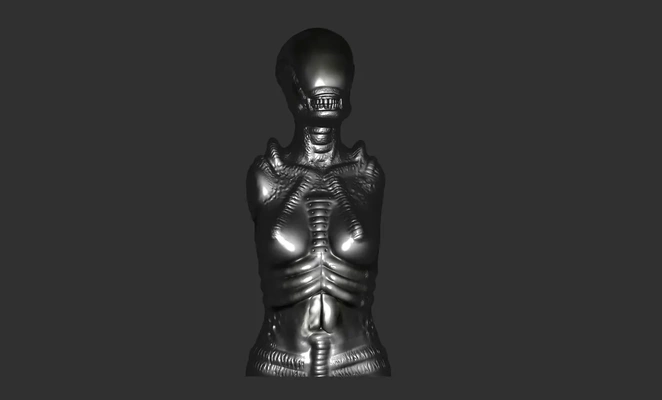 giger female bust - 3d by omsculpts on thangs 3d print model - Mito3D