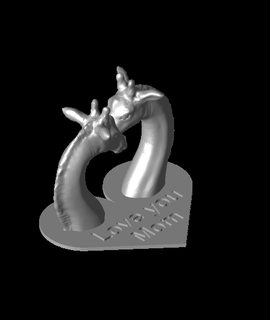 jirafa corazón mamás día juankmed 3d print model - Mito3D