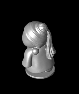 niña perla arete generado 3d modelo gracias 3d print model - Mito3D