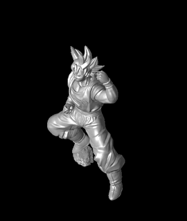 Goku luta pose suporte livre remixar 3d modelo 3d print model - Mito3D