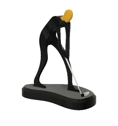 golf athlete minimalist square - 3d by blackjack123 on thangs 3d print model - Mito3D