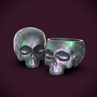 maladroit crânes crâne bol planteur chelscct chelseycreatesthings 3d print model - Mito3D