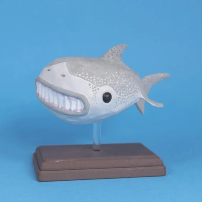 great wide shark rejected animals - 3d by on thangs animal white fish ocean sea creature funny figure figurine action mini fishes whale smile smiling happy cartoon sculpt sculpture art design 3d print model - Mito3D