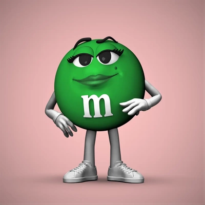 green m&m mascot - 3d by chelscct chelseycreatesthings on thangs 3d print model - Mito3D