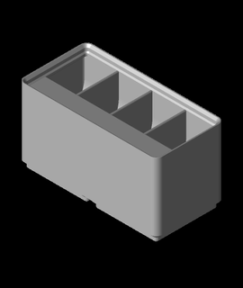 Gridfinity Teiler Box 2x1x6 4 compartm 3d print model - Mito3D