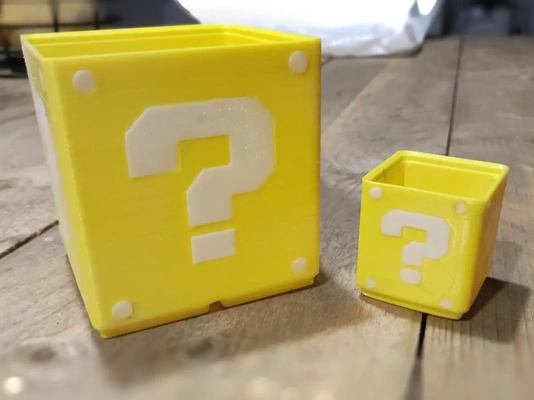 gridfinity - mario questionmark block 3d by di-jo on thangs 3d print model - Mito3D