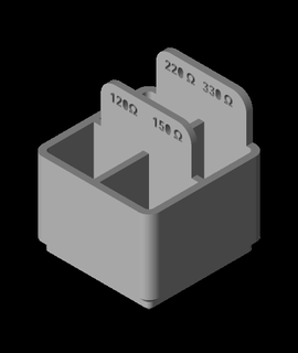 gridfinity - resistors 120 150 220 Hobbies & Games 3d print model - Mito3D