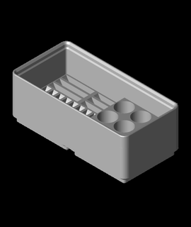 gridfinity 1x2 9xaaa 14x2032 batería 3d print model - Mito3D