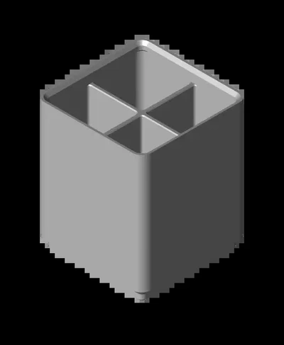 gridfinity basic bin 4 sections - 3d by col4444 on thangs 3d print model - Mito3D