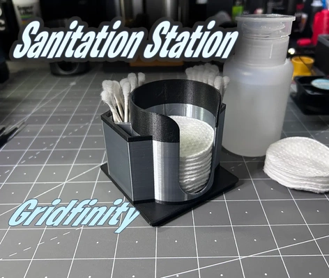 gridfinity cotton pad q-tip holder - sanitation station 2x2 3d by k2 kevin on thangs rounds 3d print model - Mito3D