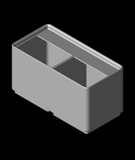 gridfinity divisor caixa 2x1x6 2 compartmen 3d print model - Mito3D