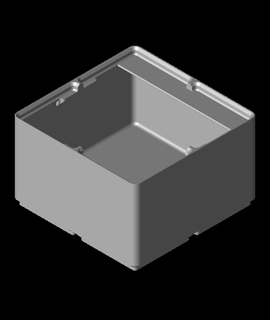 gridfinity divider box 2x2x50mm 1-compart 3d print model - Mito3D