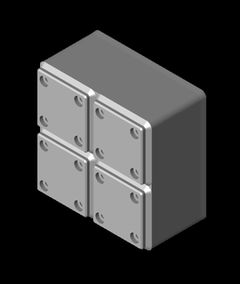 gridfinity divider box 2x2x6 1-compartmen 3d print model - Mito3D