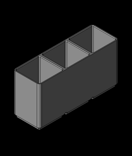 gridfinity modificado 1x3x65 3d print model - Mito3D