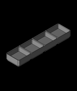 gridfinity modificado 1x4x20 3d print model - Mito3D