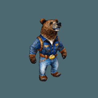 grizzly bear wearing cowboy costume realistic high quality sharp arturojreal - fan 3d print model - Mito3D