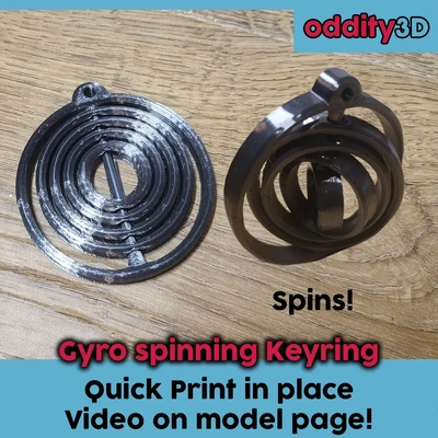 gyro style spinning keyring print in place quick - 3d by oddity on thangs 3d print model - Mito3D