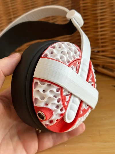 gyroid cones head amame headphones - dual extruder files 3d by davemakesstuff on thangs headphone cone audio equipment headamame gaming sound system electronics custom 3d print model - Mito3D