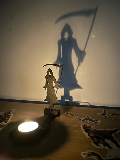 hallloween shadow candle witch cat - 3d by printanything on thangs 3d print model - Mito3D