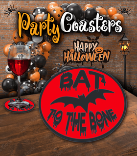 Halloween festa sottobicchiere pipistrello osso 2 k2 Kevin 3d print model - Mito3D